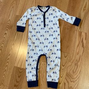 Monica and Andy | 🏍️ moped print long sleeve one piece 18-24mo